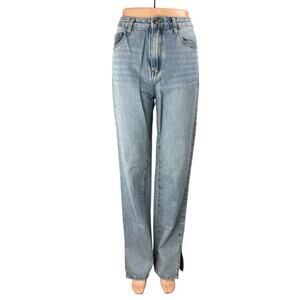 Lioness Women's Blue Light Wash High Waisted Wide Leg Denim Jeans Pants Size S